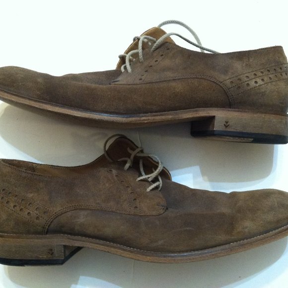 JOHN VARVATOS MEN\'S PRE-OWNED TAN LEATHER SUEDE DRESS SHOES SIZE: 10M main image 8
